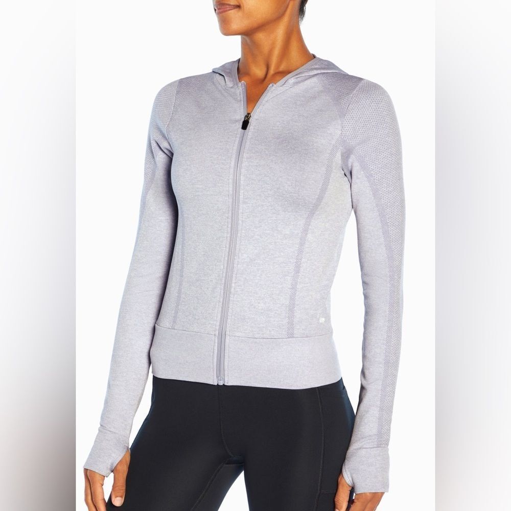 Marika Pale Blue Zip-Up Hoodie Jacket Size Small | Lightweight Activewear